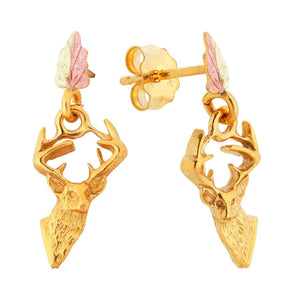 Stately Bucks Black Hills Gold Earrings - Jewelry