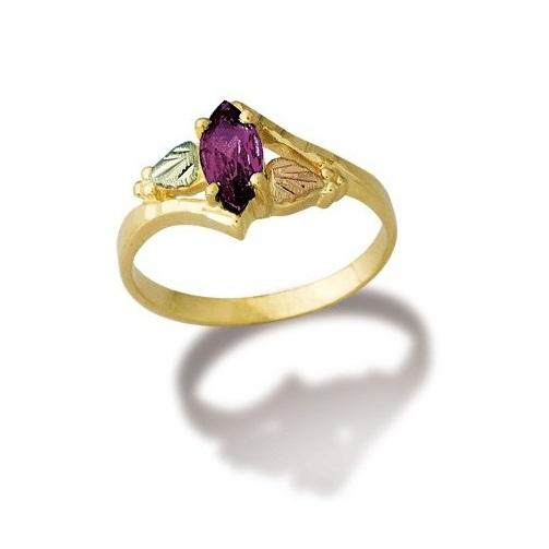 Black Hills Gold Marquise Cut Amethyst Ring - Jewelry