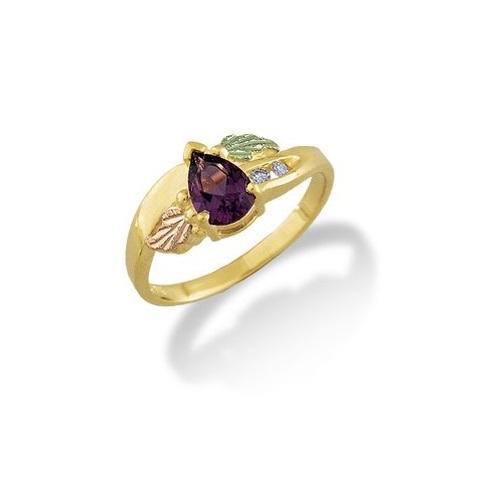 Black Hills Gold Pear Cut Amethyst Ring - Jewelry