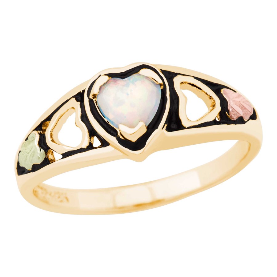 Black Hills Gold Opal Heart Ring