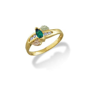 Black Hills Gold Emerald and Diamonds Ring