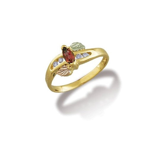 Black Hills Gold Ruby and Diamonds Ring