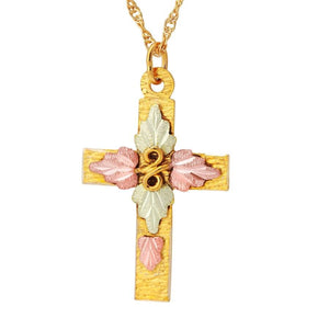 Black Hills Gold Simple Cross Pendant & Necklace III - Jewelry
