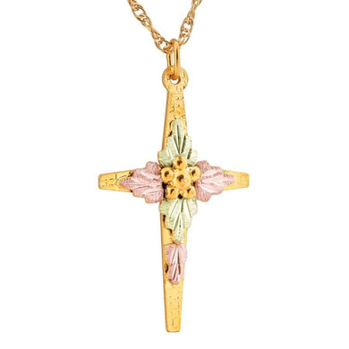 Black Hills Gold Simple Cross Pendant & Necklace VI - Jewelry