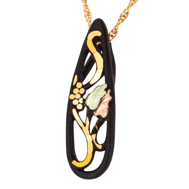 Black Hills Gold Powder Coat Pendant & Necklace - Jewelry