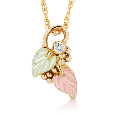 Black Hills Gold Lil Diamond Leaves Pendant & Necklace III - Jewelry