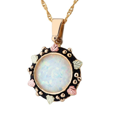 Black Hills Gold Opal Sun Pendant & Necklace - Jewelry