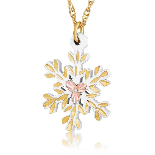 Black Hills Gold White Snowflake Pendant & Necklace - Jewelry