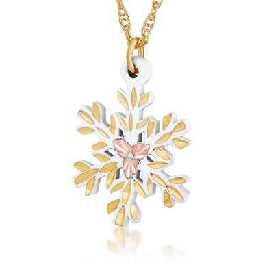 Black Hills Gold White Snowflake Pendant & Necklace - Jewelry