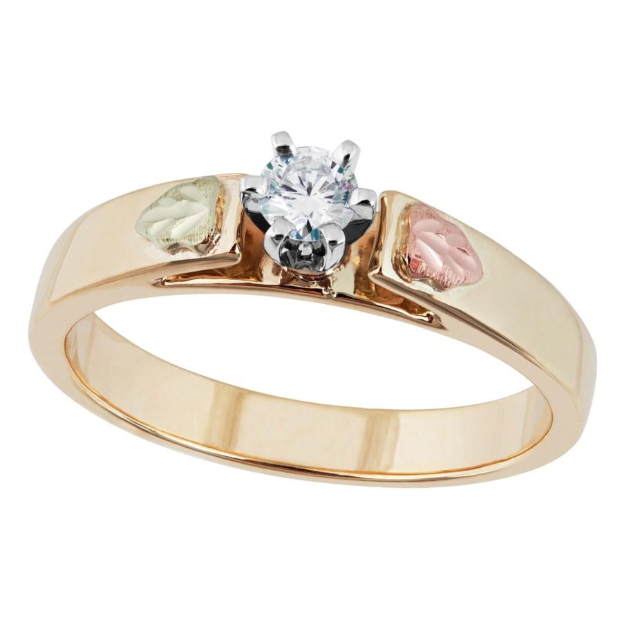 Elegant Black Hills Gold Diamond Engagement Ring - Jewelry