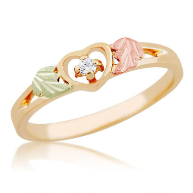 Black Hills Gold Diamond Heart Ring II - Jewelry
