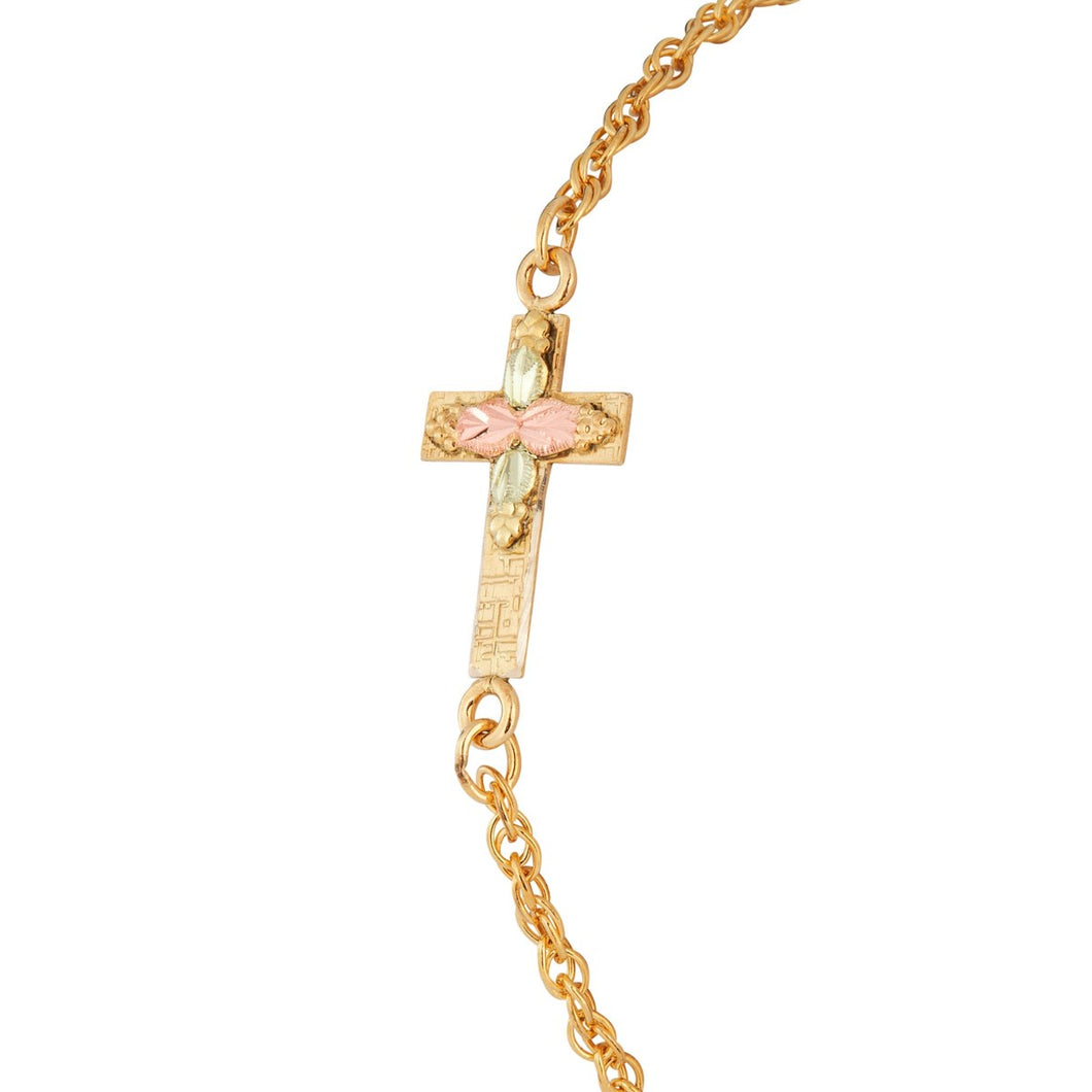 Beautiful Cross - Black Hills Gold Bracelet