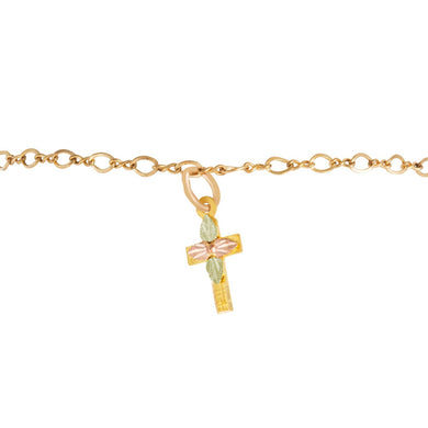 Beautiful Cross Ankle - Black Hills Gold Bracelet