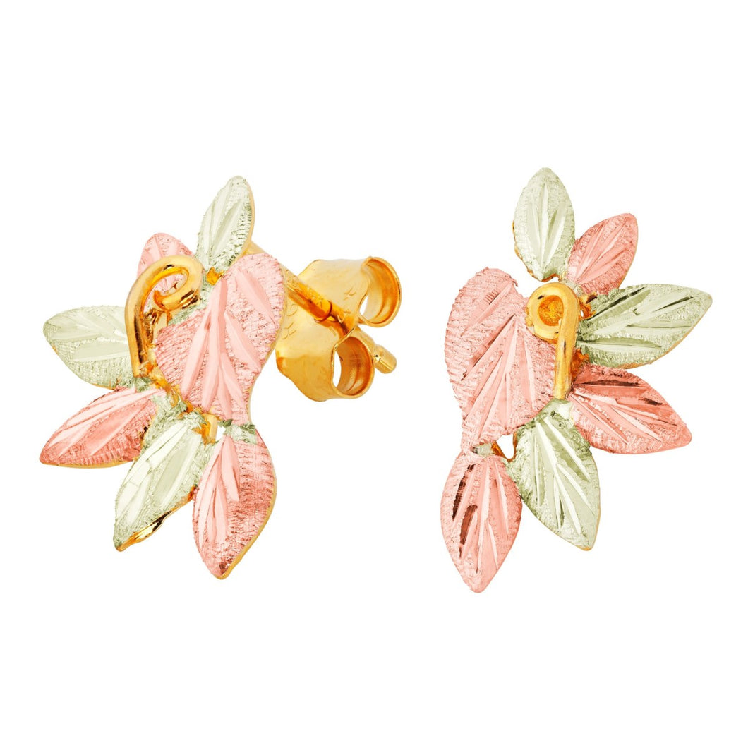 Seven Leaf Cluster Black Hills Gold Earrings