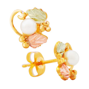 Pearl Foliage II - Black Hills Gold Earrings