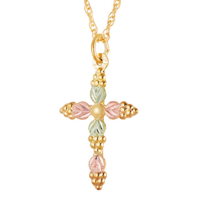 Black Hills Gold Unique Cross Pendant & Necklace