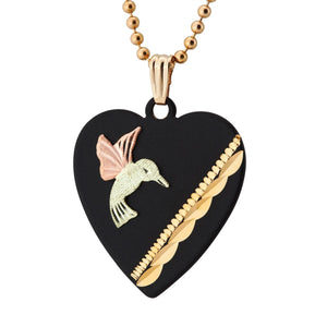 Heart of Hummingbird Black Hills Gold Pendant & Necklace