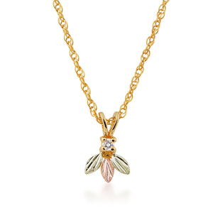 Ritzy Diamond Black Hills Gold Pendant & Necklace