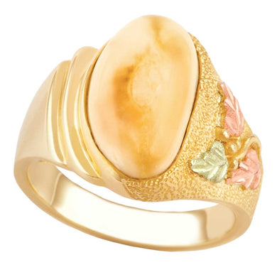 Mystic Elk Ivory Gold Ladies Ring