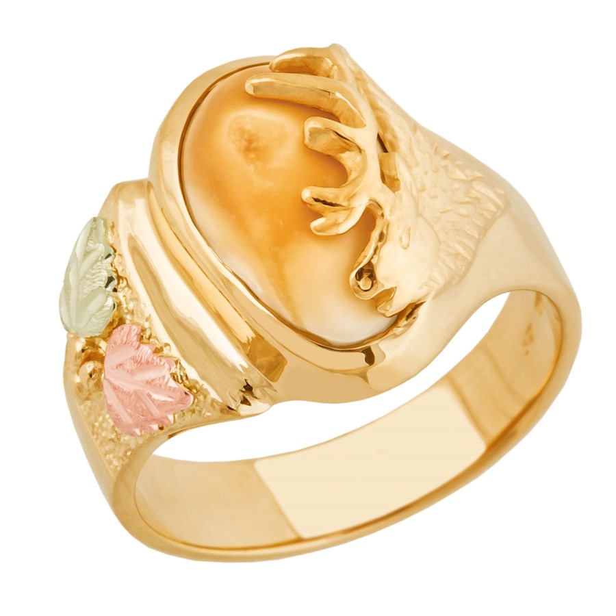 Monarch - Elk Ivory Gold Ladies Ring