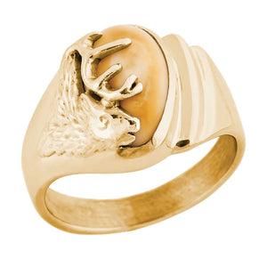 Saratoga Elk Ivory Gold Ladies Ring
