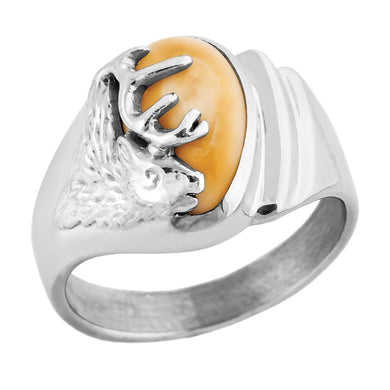 Saratoga - Sterling Silver Ladies Elk Ivory Ring