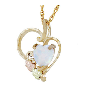 Black Hills Gold Opal Heart Pendant & Necklace - Jewelry