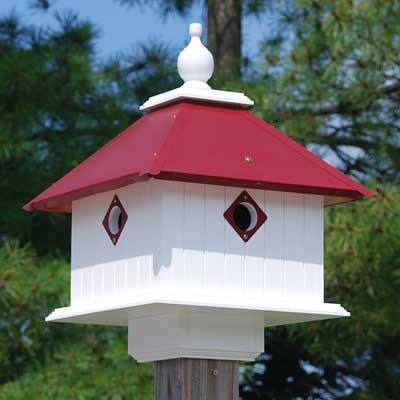 Carriage Bird House Merlot Roof - Birdhouses