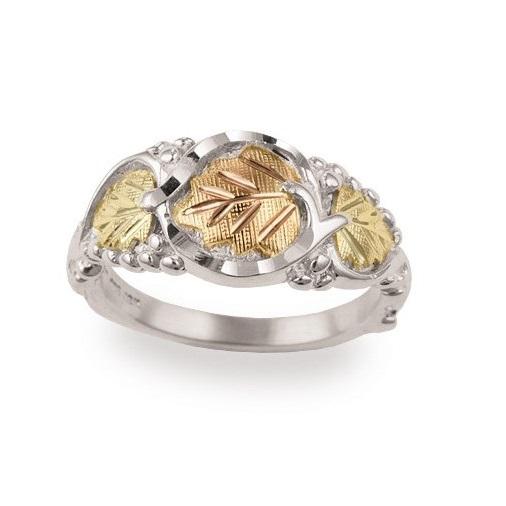 Sterling Silver Black Hills Gold Foliage Ring II - Jewelry