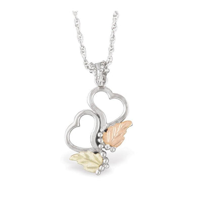 Sterling Silver Black Hills Gold Playful Hearts Pendant - Jewelry