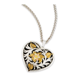 Sterling Silver Black Hills Gold Dark Heart Pendant - Jewelry
