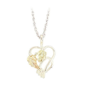 Sterling Silver Black Hills Gold Brilliant Heart Pendant - Jewelry