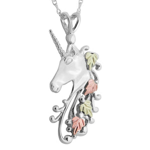 Sterling Silver Black Hills Gold Intricate Horse Pendant - Jewelry