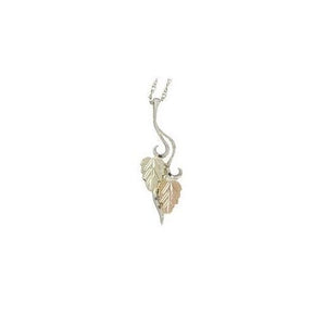 Sterling Silver Black Hills Gold Traditional Foliage IV Pendant - Jewelry