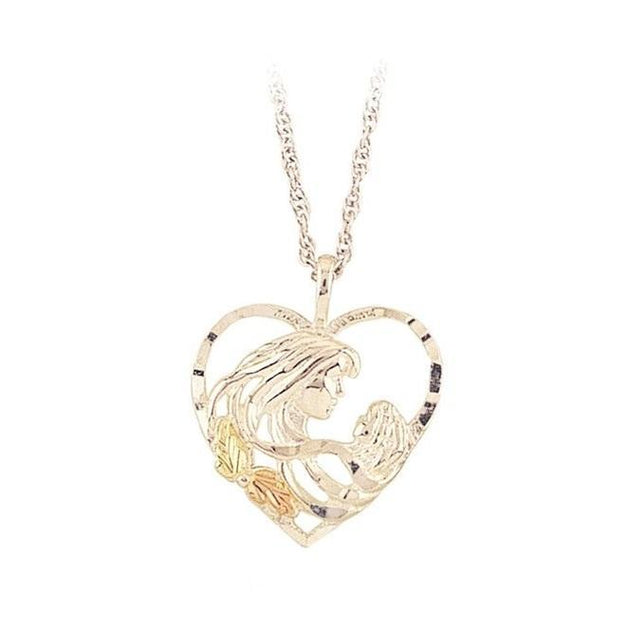 Sterling Silver Black Hills Gold Mother And Child Pendant - Jewelry