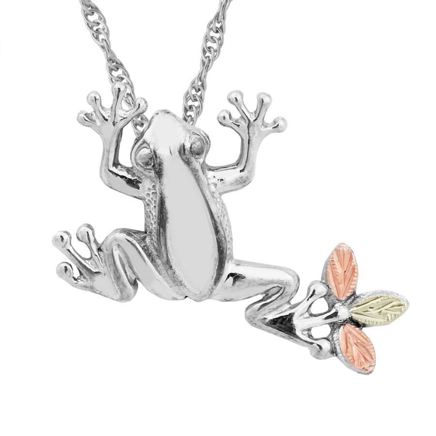Sterling Silver Black Hills Gold Frog Pendant - Jewelry
