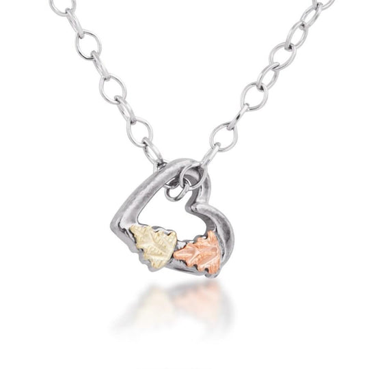 Sterling Silver Black Hills Gold Tiny Heart Pendant - Jewelry
