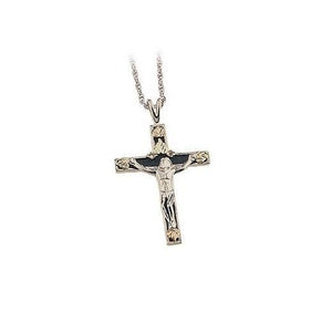 Sterling Silver Black Hills Gold Antiqued Crucifix Pendant - Jewelry