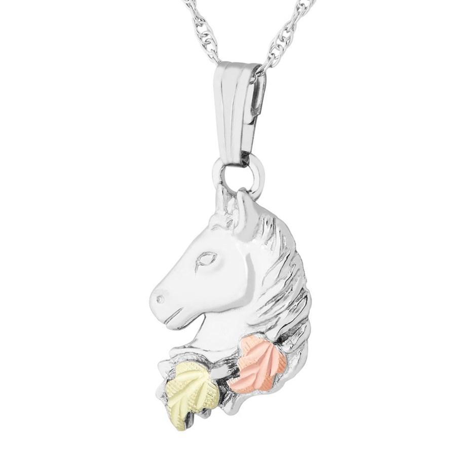 Sterling Silver Black Hills Gold Equestrian Pendant - Jewelry