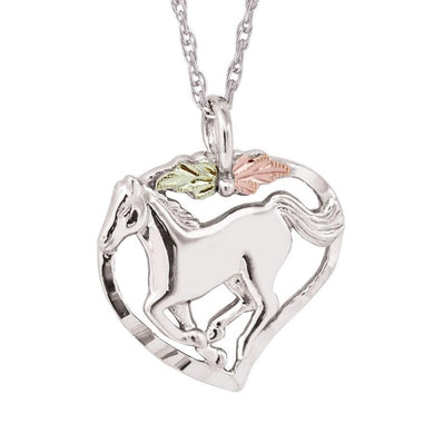 Sterling Silver Black Hills Gold Mustang Pendant - Jewelry
