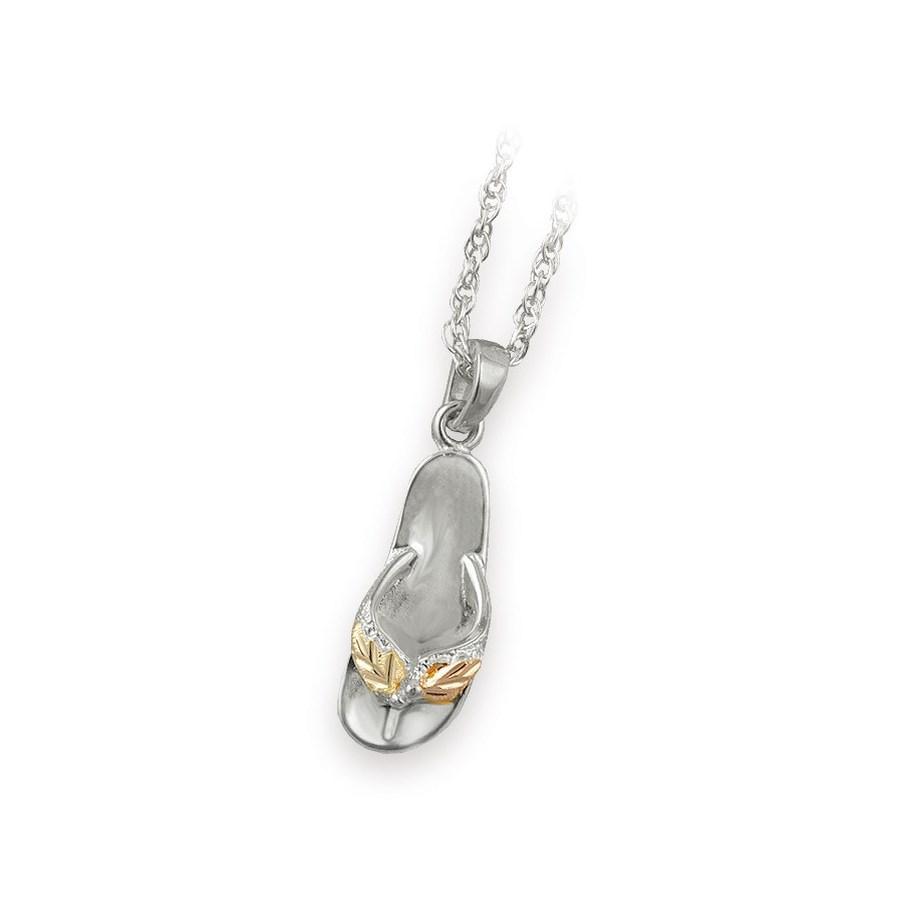 Sterling Silver Black Hills Gold Slipper Pendant - Jewelry