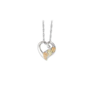 Sterling Silver Black Hills Gold Mini Heart Pendant - Jewelry