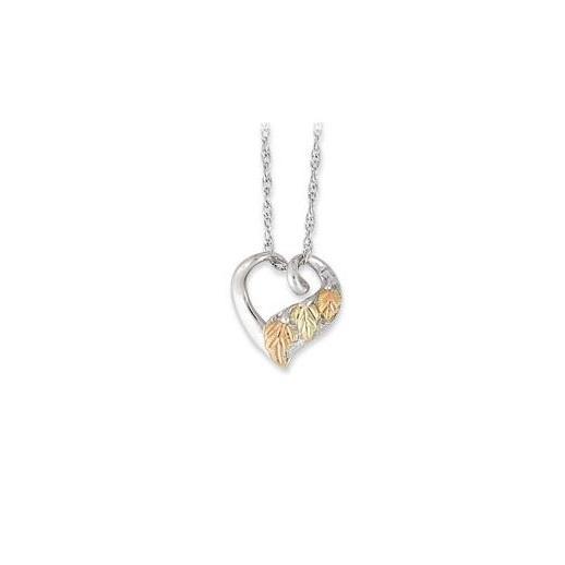 Sterling Silver Black Hills Gold Mini Heart Pendant - Jewelry