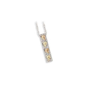 Sterling Silver Black Hills Gold Foliage Bar II Pendant - Jewelry