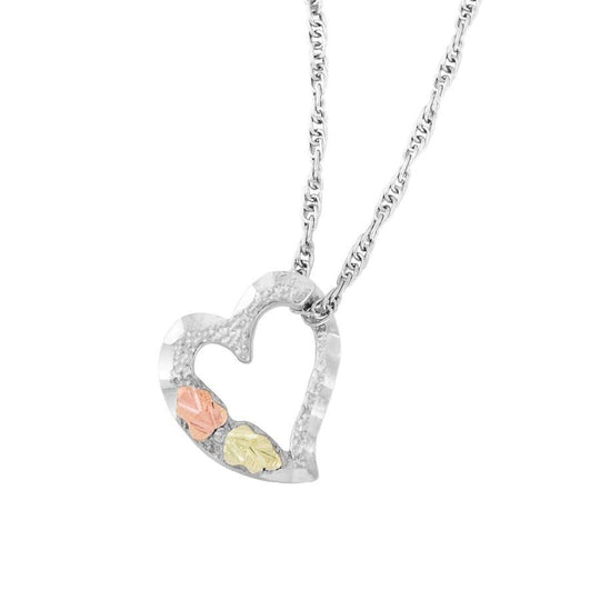 Sterling Silver Black Hills Gold Tiny Heart II Pendant - Jewelry