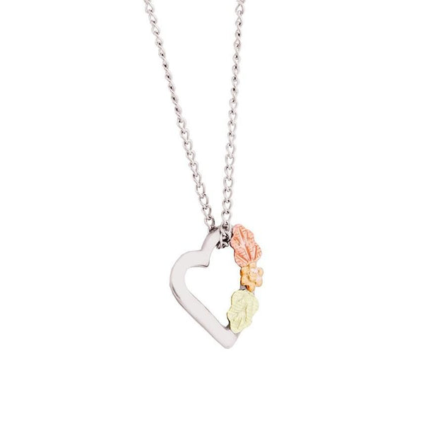 Sterling Silver Black Hills Gold Tiny Heart III Pendant - Jewelry