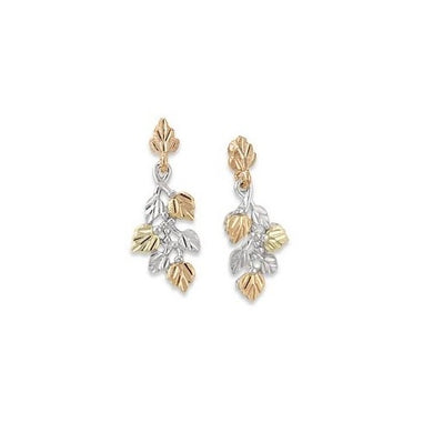 Five Leaf - Sterling Silver Black Hills Gold Earrings