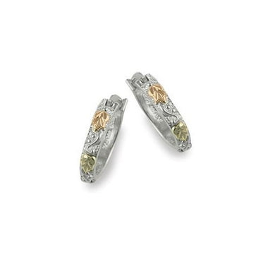Traditional II - Sterling Silver Black Hills Gold Earrings