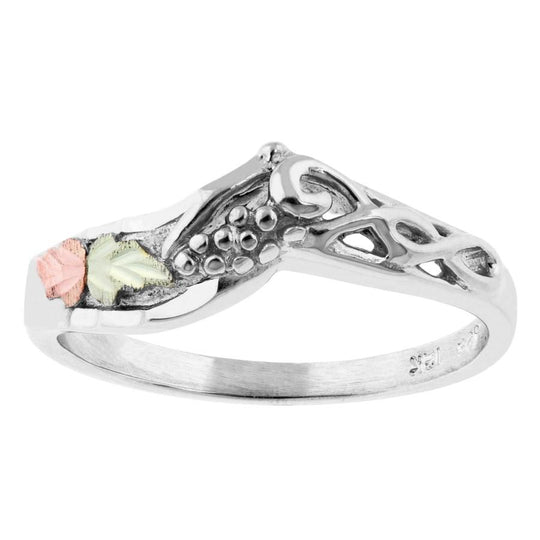 Sterling Silver Black Hills Gold Wedding Ring - Jewelry