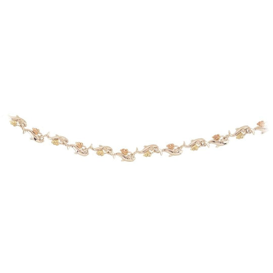 Sterling Silver Black Hills Gold Dolphin Bracelet - Jewelry